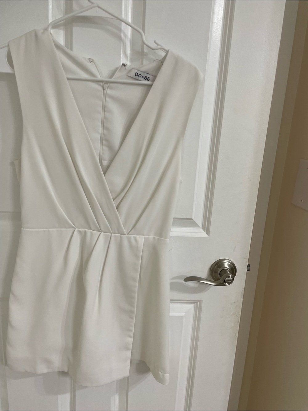 DO+BE Ivory Draped V-Neck romper comes with belt